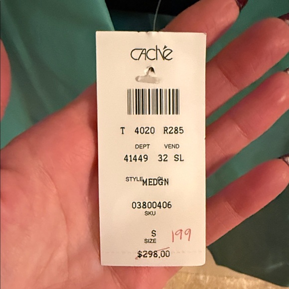 NWT! Cache Women's Turquoise Leather Jacket - Picture 2 of 4